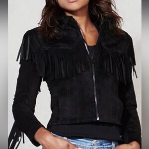 Reformation Paloma Fringe Suede Jacket